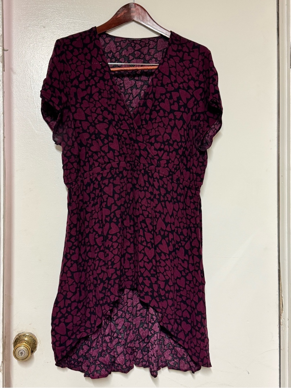 Torrid Purple Heart-Print V-Neck Tunic